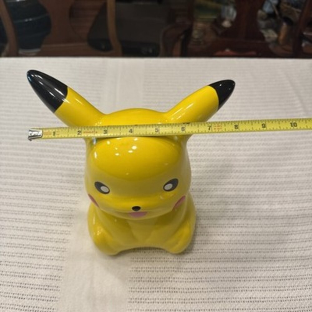 Pokémon Pikachu Piggy Coin Money Bank Ceramic 8.5" Nintendo Fab NY 2014 Wth Plug - Picture 9 of 9